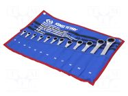 Wrench-set; combination spanner,with ratchet; 12pcs. KING TONY
