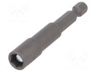 Screwdriver bit; 6-angles socket; 1/4"; HEX 7mm; magnetic WERA
