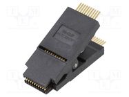 Test clip; black; gold-plated; SO20,SOIC20,SOJ20; 5mm; max.150°C 