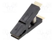 Test clip; black; gold-plated; SO16,SOIC16,SOJ16; 5mm; max.150°C 