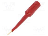 Measuring tip; 3A; red; Socket size: 4mm; Plating: gold-plated POMONA