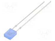 LED; rectangular; 2x4x5mm; blue; 500÷750mcd; 100°; Front: flat; 20mA OPTOSUPPLY