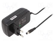 Power supply: switching; mains,plug; 12VDC; 2A; 24W; Plug: EU; black POS