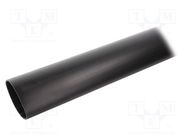 Heat shrink sleeve; glued; 40mm; L: 1m; black; Temp: -55÷110°C; MA47 HELLERMANNTYTON