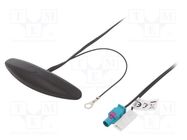 Antenna; inner; AM,FM; universal,with amplifier; 0.25m; black 