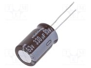 Capacitor: electrolytic; low ESR; THT; 330uF; 63VDC; Ø12.5x20mm NICHICON