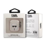 Karl Lagerfeld Glitter Karl&#39;s Head Case for AirPods 1/2 - Gold, Karl Lagerfeld