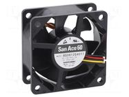 Fan: DC; axial; 12VDC; 60x60x25mm; 44.4m3/h; 31dBA; ball; 5000rpm SANYO DENKI