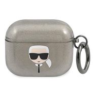 Karl Lagerfeld KLA3UKHGK AirPods 3 cover czarny/black Glitter Karl`s Head, Karl Lagerfeld