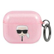 Karl Lagerfeld KLA3UKHGP AirPods 3 cover pink / pink Glitter Karl`s Head, Karl Lagerfeld