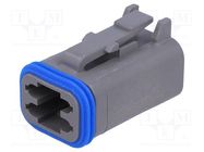 Connector: wire-wire; plug; female; PX0; for cable; PIN: 4; grey 