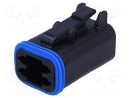 Connector: wire-wire; plug; female; PX0; for cable; PIN: 4; black 