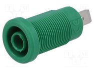 Connector: 4mm banana; socket; 36A; 1kV; green; nickel plated ELECTRO-PJP