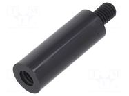 Screwed spacer sleeve; cylindrical; polyamide; M5; M5; 27mm; black DREMEC