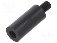 Screwed spacer sleeve; cylindrical; polyamide; M5; M5; 22mm; black DREMEC