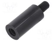 Screwed spacer sleeve; cylindrical; polyamide; M5; M5; 20mm; black DREMEC