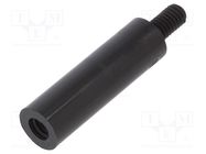 Screwed spacer sleeve; cylindrical; polyamide; M4; M4; 26mm; black DREMEC