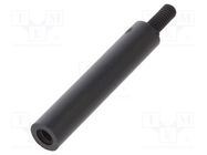 Screwed spacer sleeve; cylindrical; polyamide; M3; M3; 30mm; black DREMEC