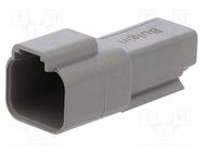 Connector: wire-wire; plug; male; PX0; for cable; PIN: 2; grey; IP68 