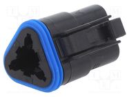 Connector: wire-wire; plug; female; PX0; for cable; PIN: 3; black 