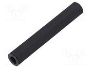 Screwed spacer sleeve; hexagonal; polyamide; M6; L: 65mm; black DREMEC