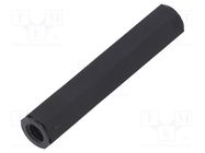 Screwed spacer sleeve; hexagonal; polyamide; M6; L: 55mm; black DREMEC