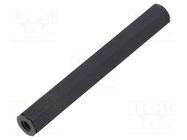 Screwed spacer sleeve; hexagonal; polyamide; M5; L: 65mm; black DREMEC