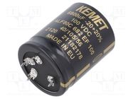 Capacitor: electrolytic; SNAP-IN; 6800uF; 100VDC; Ø40x50mm; ±20% KEMET