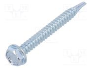 Screw; for metal; with flange; 4.8x45; Head: hexagonal; 8mm; zinc BOSSARD