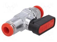 Ball valve; max.20bar; nickel plated brass; 6mm; -20÷80°C PNEUMAT
