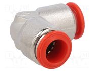 Push-in fitting; angled; -0.99÷20bar; nickel plated brass 