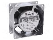 Fan: AC; axial; 80x80x38mm; 54m3/h; 35dBA; ball; 2700rpm; 115VAC SANYO DENKI