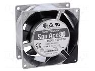 Fan: AC; axial; 80x80x38mm; 54m3/h; 35dBA; ball; 2700rpm; 100VAC SANYO DENKI