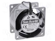 Fan: AC; axial; 60x60x38mm; 19.8m3/h; 28dBA; ball; 2600rpm; 115VAC SANYO DENKI