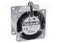 Fan: AC; axial; 60x60x38mm; 19.8m3/h; 28dBA; ball; 2600rpm; 100VAC SANYO DENKI