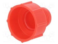 Bottom cartridge cap; red; screwed rod; polyetylene FISNAR