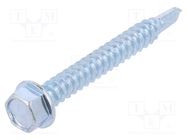 Screw; for metal; with flange; 5.5x45; Head: hexagonal; 8mm; zinc BOSSARD