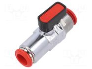 Ball valve; max.20bar; nickel plated brass; 10mm; -20÷80°C PNEUMAT