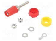 Connector: 4mm banana; socket; 15A; red; soldered,on panel CLIFF