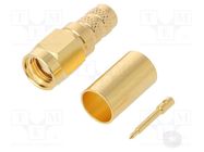 Connector: SMA; plug; male; straight; 50Ω; soldering,crimped; PTFE 