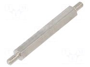 Screwed spacer sleeve; 35mm; Ext.thread: M3; hexagonal; brass DREMEC
