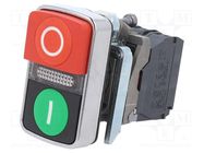 Switch: double; 22mm; Stabl.pos: 1; NC + NO; green/red; LED; 230V SCHNEIDER ELECTRIC