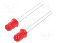 LED; 5mm; red; 0.8mcd; 36°; Front: convex; 1.7VDC; No.of term: 2 NTE Electronics