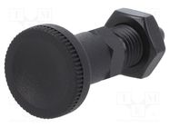 Indexing plungers; Thread: M12; Plating: black finish; 6mm ELESA+GANTER