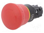 Switch: emergency stop; 22mm; Stabl.pos: 2; red; IP66,IP67,IP69K 