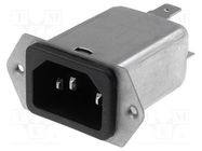 Connector: AC supply; socket; male; 4A; 250VAC; IEC 60320; C14 (E) SCHURTER