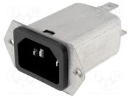 Connector: AC supply; socket; male; 6A; 250VAC; IEC 60320; C14 (E) SCHURTER