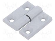 Hinge; Width: 40mm; cast zinc; silver; H: 40mm; left; Holes no: 4 ELESA+GANTER