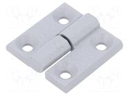 Hinge; Width: 40mm; cast zinc; silver; H: 40mm; left; Holes no: 4 ELESA+GANTER