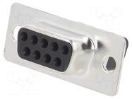 Connector: D-Sub; PIN: 9; plug; female; for cable; crimped; black ENCITECH